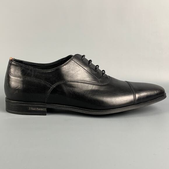 PAUL SMITH Size 8 Black Leather Lace Up Shoes - Picture 1 of 7